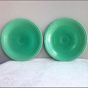 (2) VINTAGE FIESTA original green dinner plates